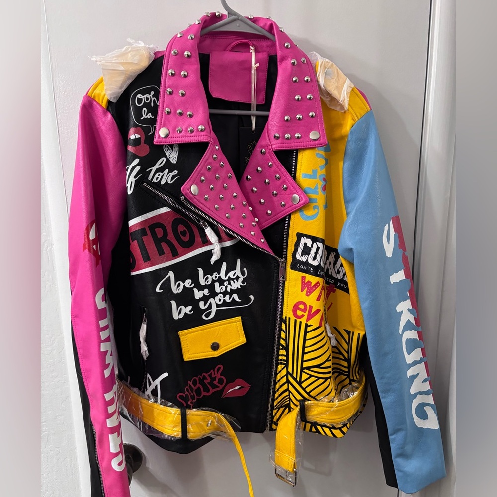 NWT Epic Studded Battle Jacket Statement Making Strong and Bold